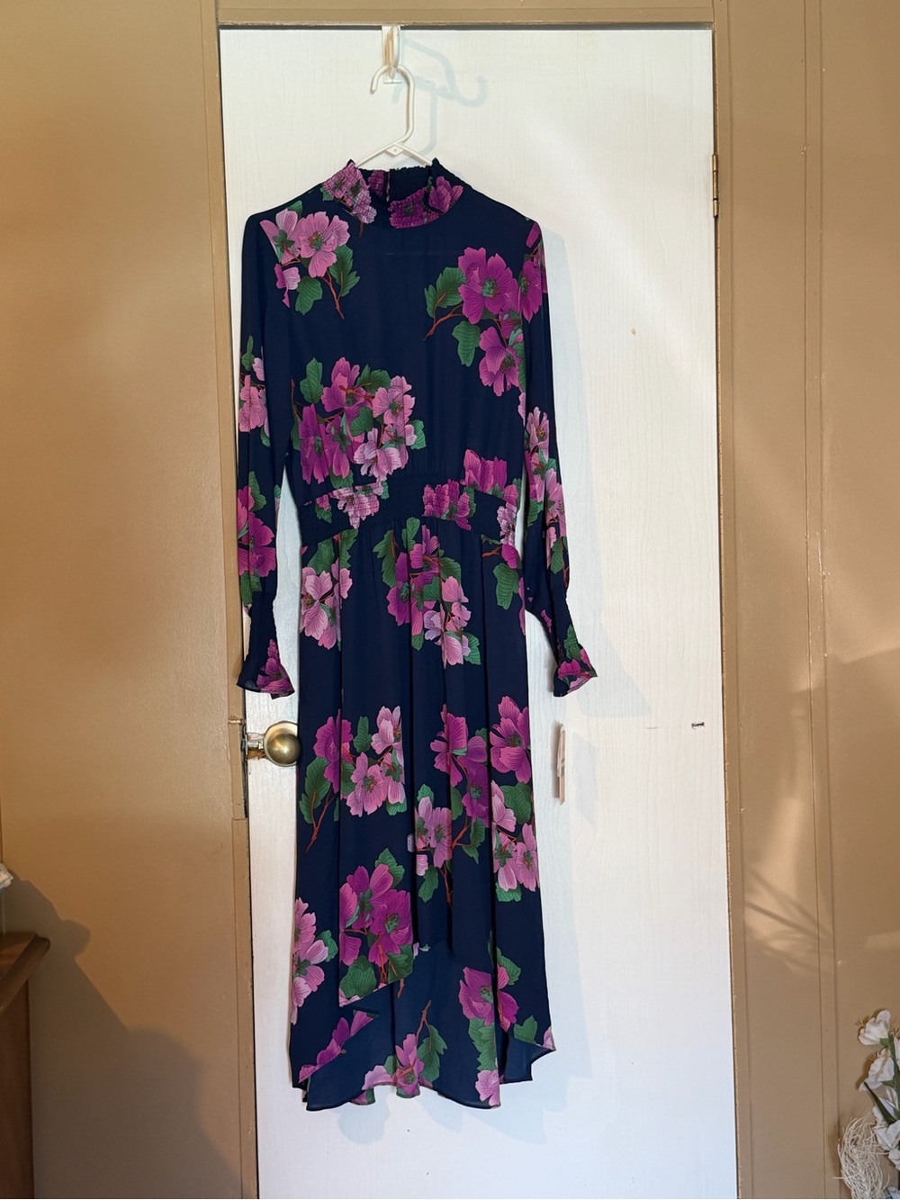 Nanette Lepore Navy Dress with Pink Floral Print